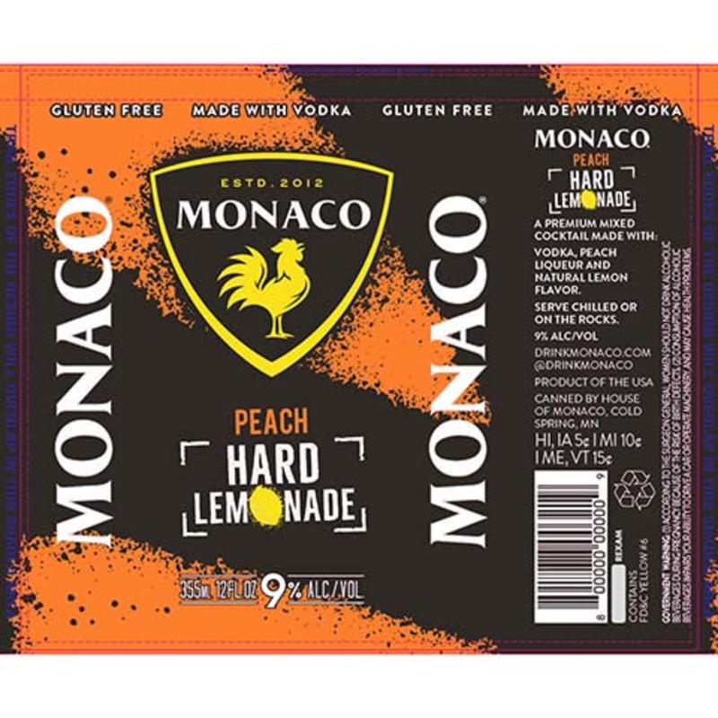 Monaco Peach Hard Lemonade 12OZ SINGLE CAN