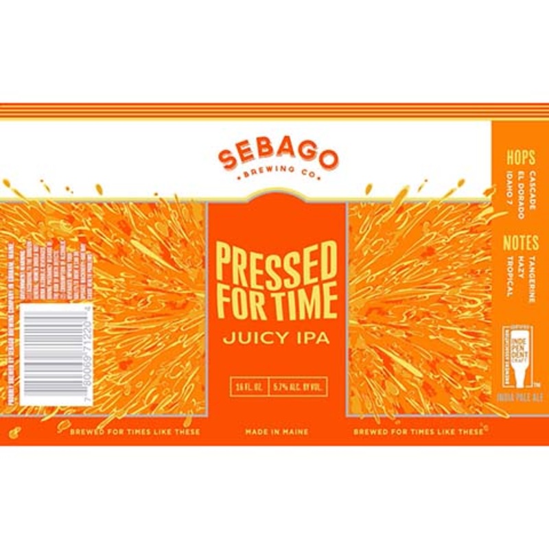 Sebago Pressed For Time Juicy IPA 16OZ SINGLE CAN