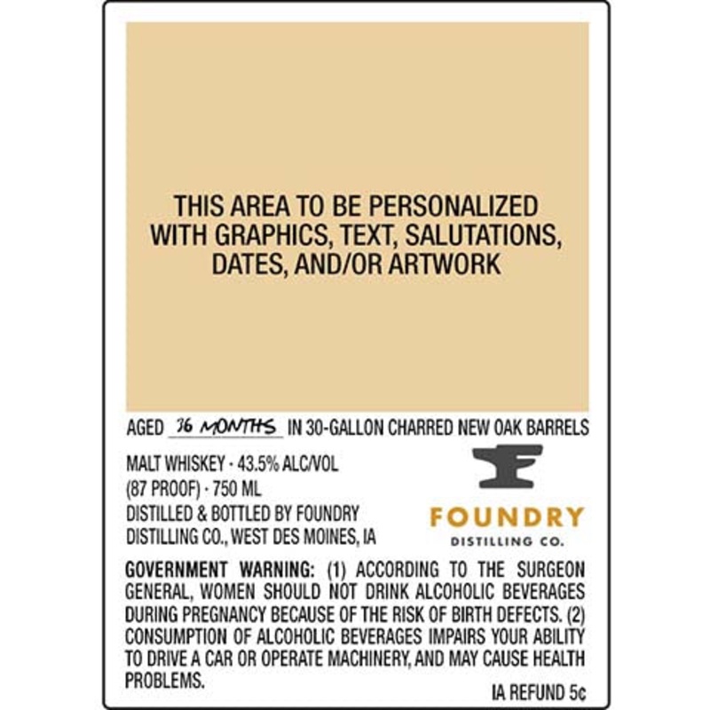 Foundry 36 Months Malt Whiskey 750ML BTL