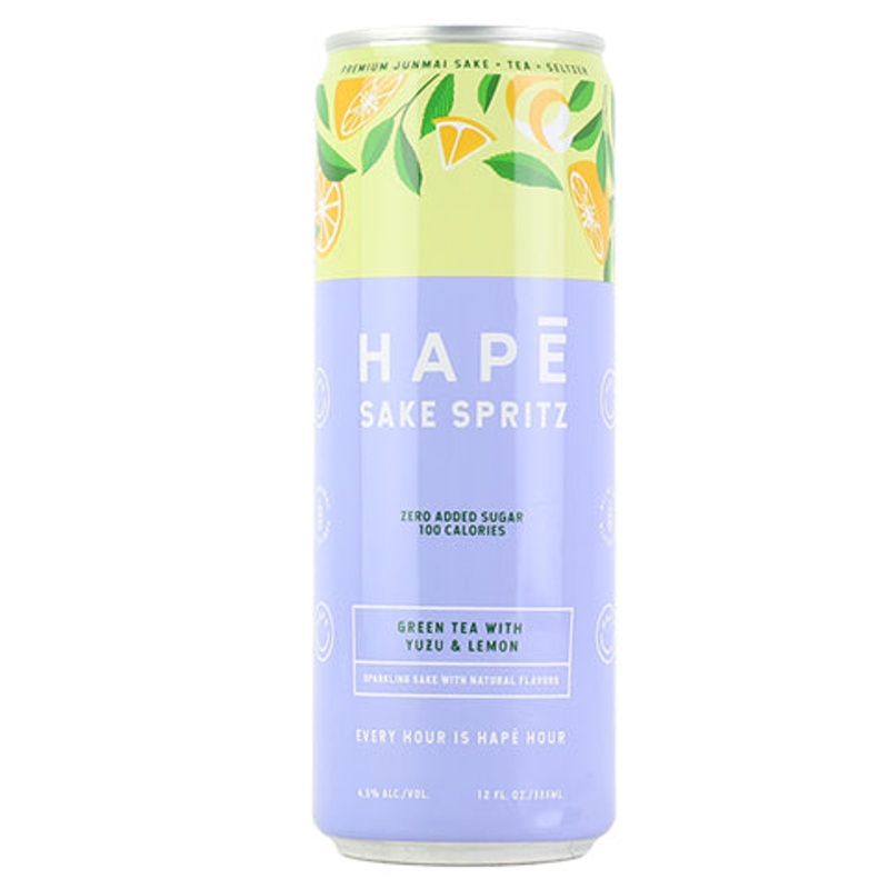 Hape Sake Spritz Green Tea with Yuzu & Lemon Seltzer 12OZ SINGLE CAN