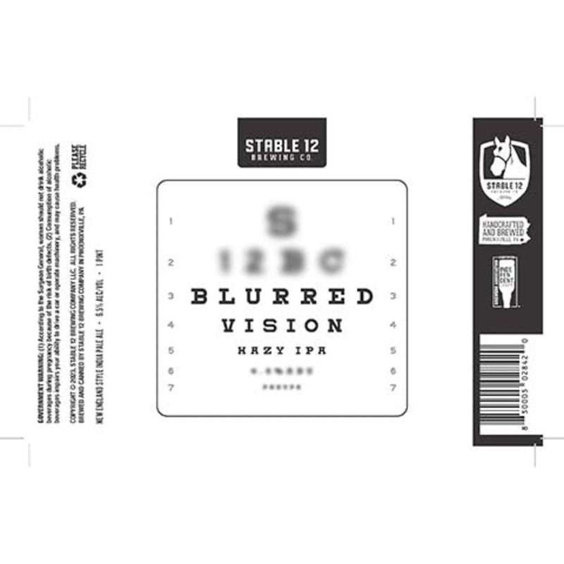Stable 12 Blurred Vision Hazy IPA 16OZ SINGLE CAN