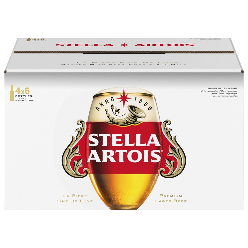 Stella Artois 4x 6 Pack 11.2 oz Bottles (24 Pack)