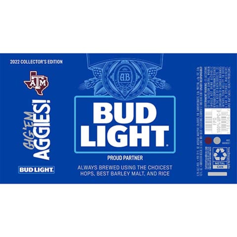 Bud Light Gig 'Em Aggies! 12OZ SINGLE CAN