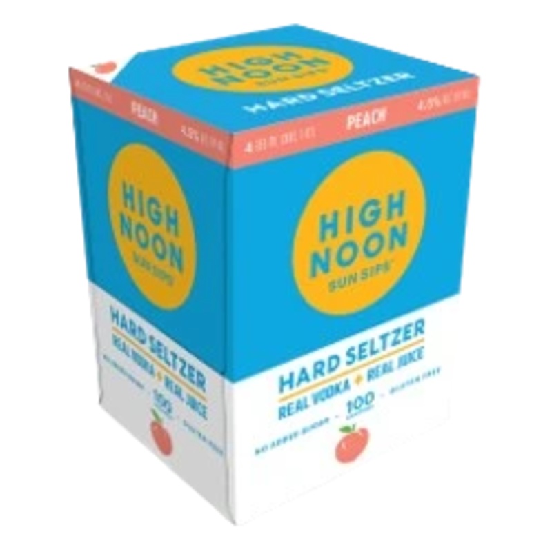 HIGH NOON VODKA & SODA PEACH 355ML 4PK CAN @ Red Deer [1051344] 1420 ml