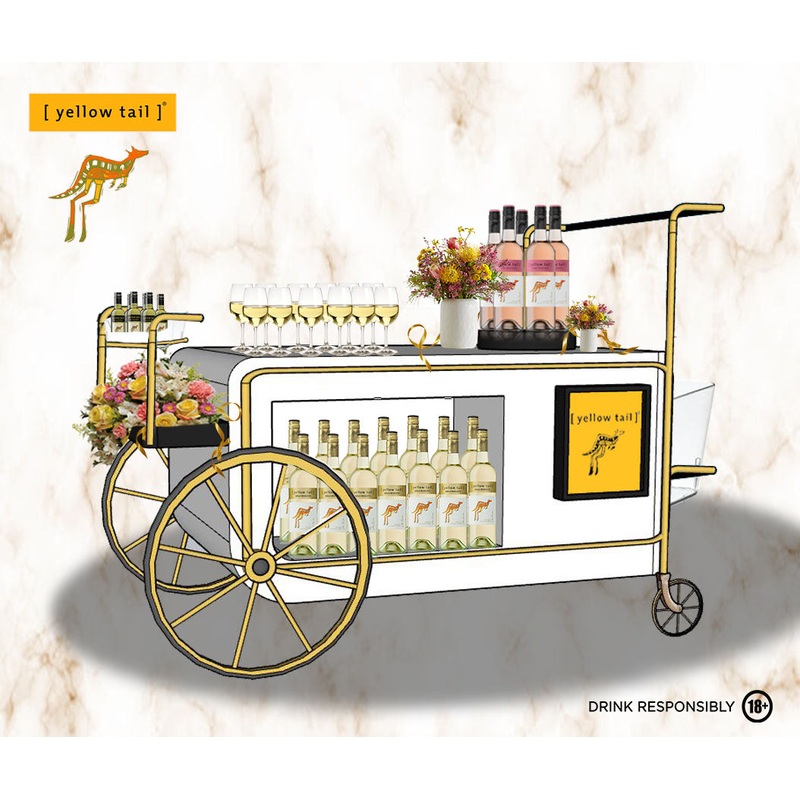 WINE CART PARTY PACKAGE 2 cases YELLOW TAIL WINE