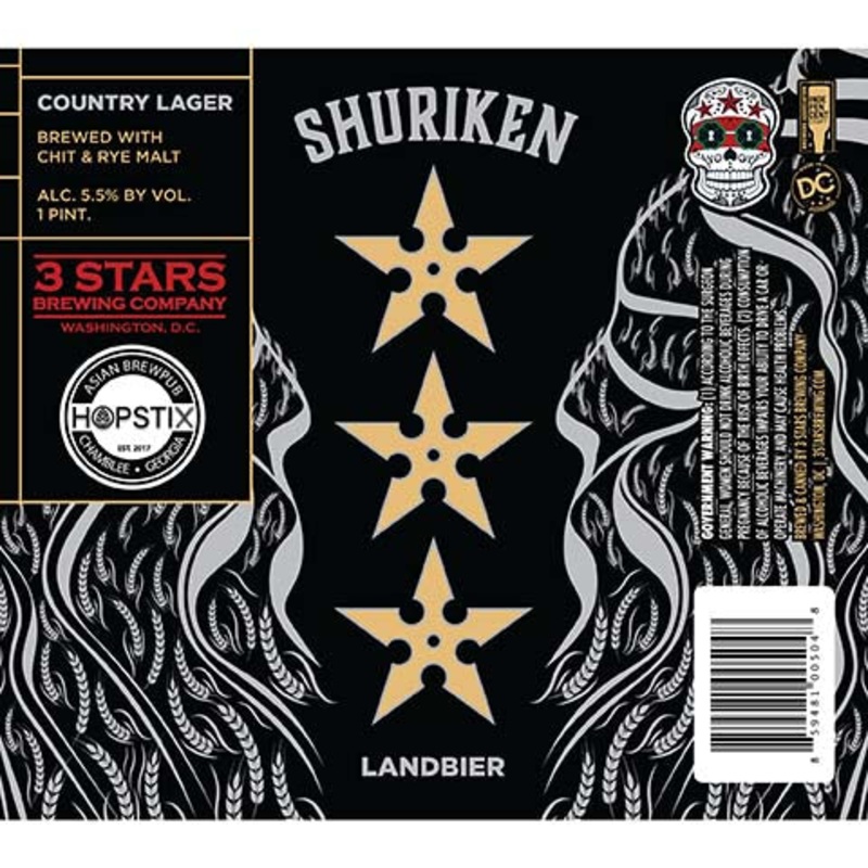 3 Stars Shuriken Landbier 16OZ SINGLE CAN