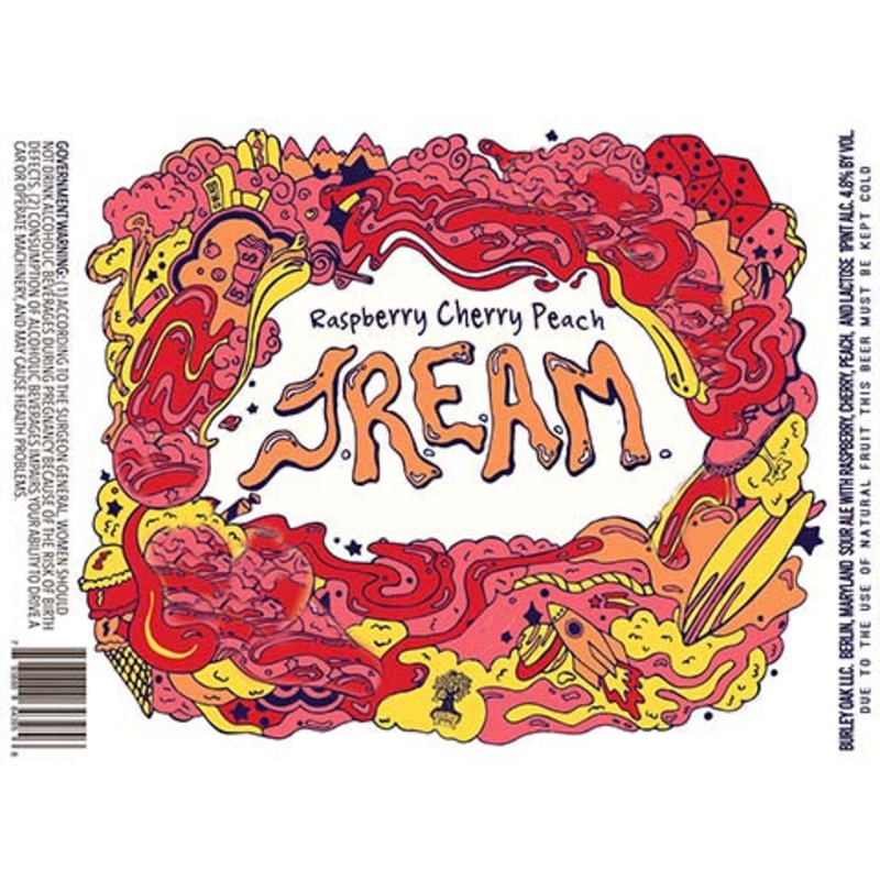 Burley Oak Raspberry Cherry Peach JREAM Sour 16OZ SINGLE CAN