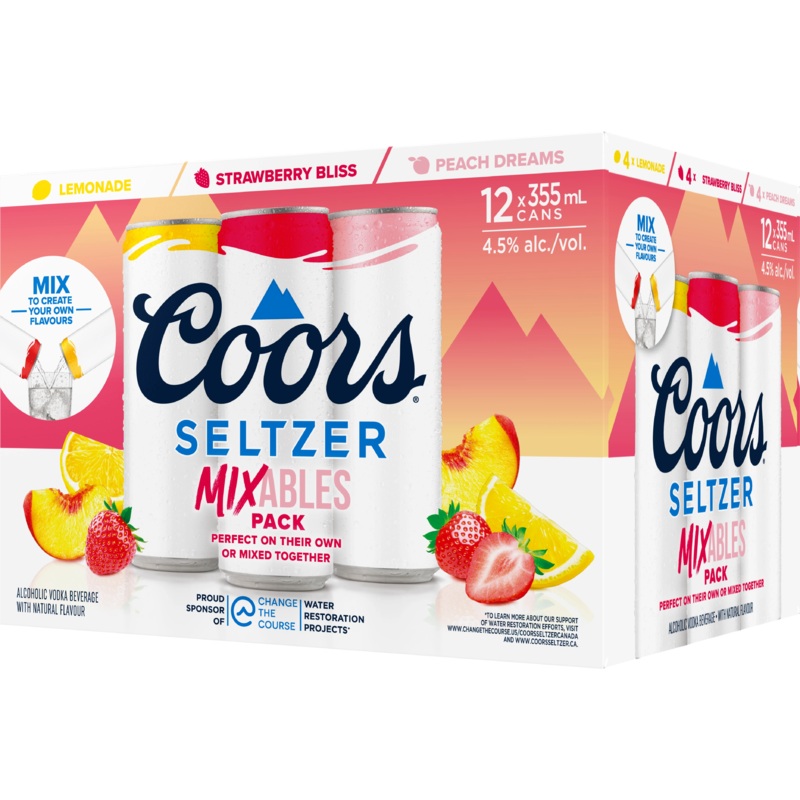 COORS SELTZER MIXABLES PACK 355ML 12PK CAN @ Deerfoot City [1056051] 4260 ml