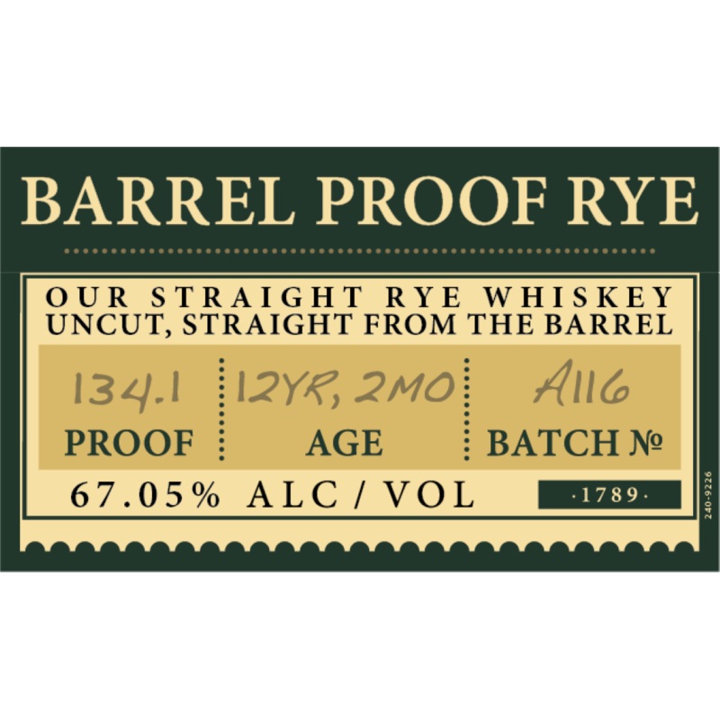 Elijah Craig Barrel Proof Rye 12 Year A116