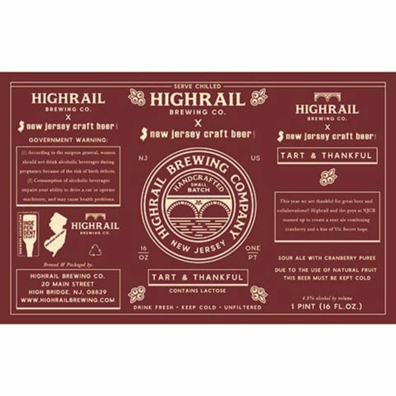 Highrail Tart & Thankful Sour Ale 16OZ SINGLE CAN
