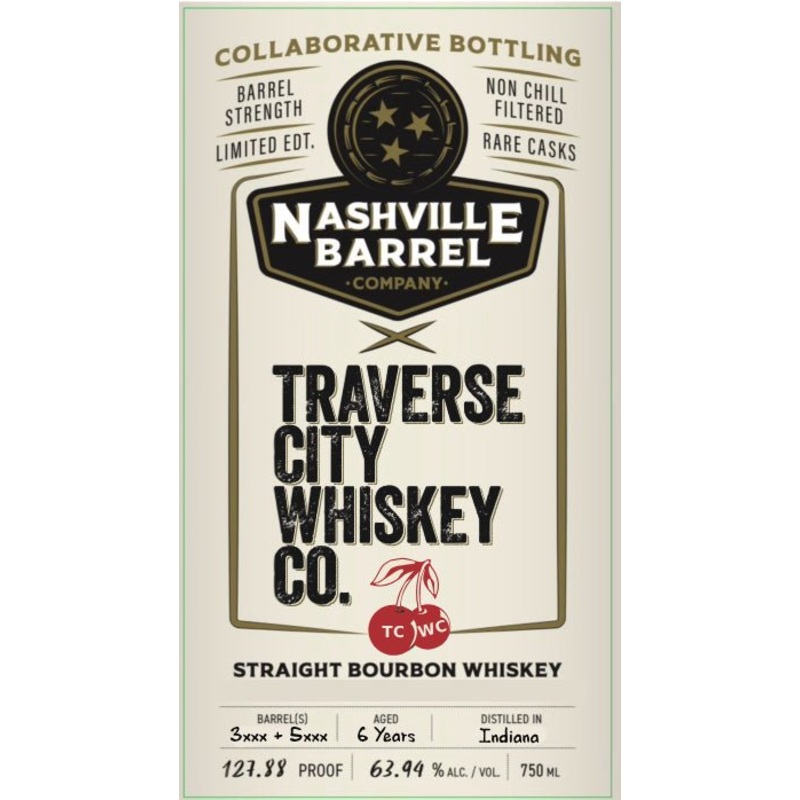 Nashville Barrel Co. Collaborative Bottling Traverse City Straight Bourbon Whiskey  6 Years