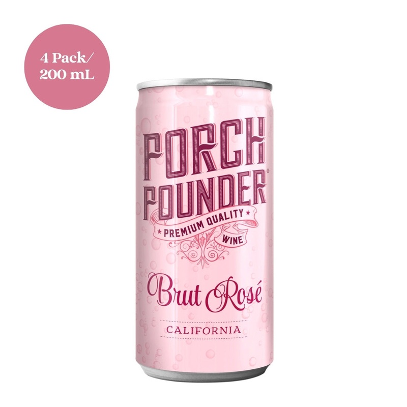 Porch Pounder Brut Ros Canned Wine 4pk 200mL