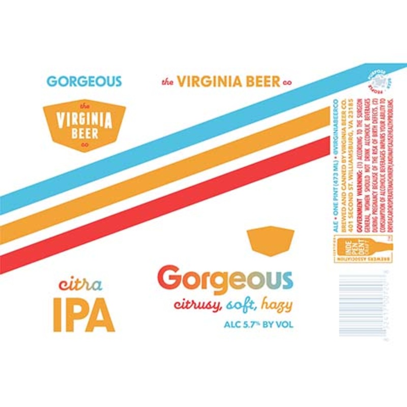 The Virginia Beer Gorgeous Citra IPA 16OZ SINGLE CAN