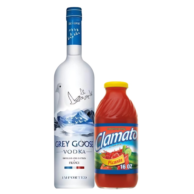 Bloody Mary Cocktail Kit: Grey Goose Vodka & Clamato Picante