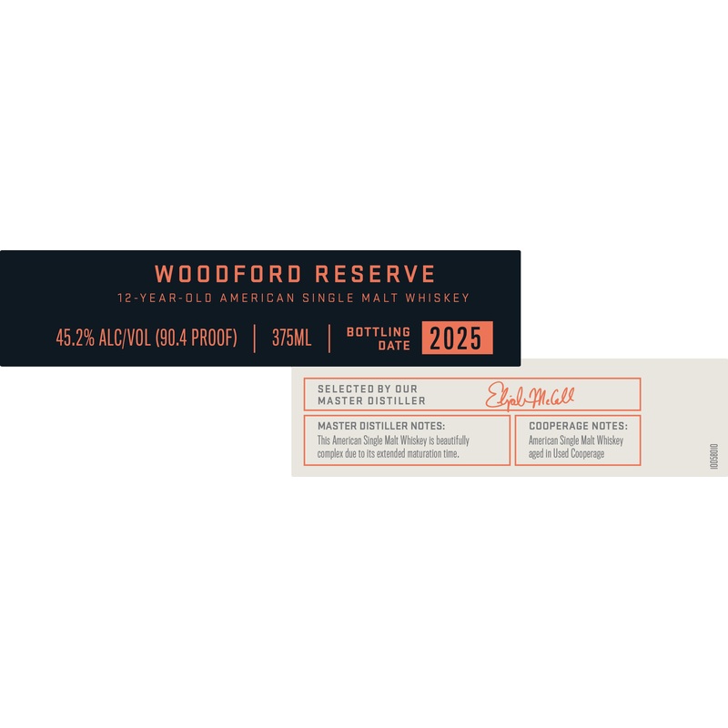 Woodford Reserve 12-Year-Old American Single Malt Whiskey 375mL