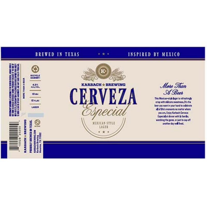 Karbach Cerveza Especial Lager 12OZ SINGLE CAN