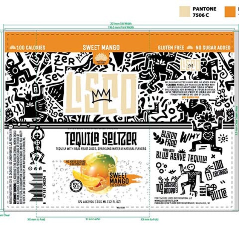 Lisco Sweet Mango Tequila Seltzer 12OZ SINGLE CAN