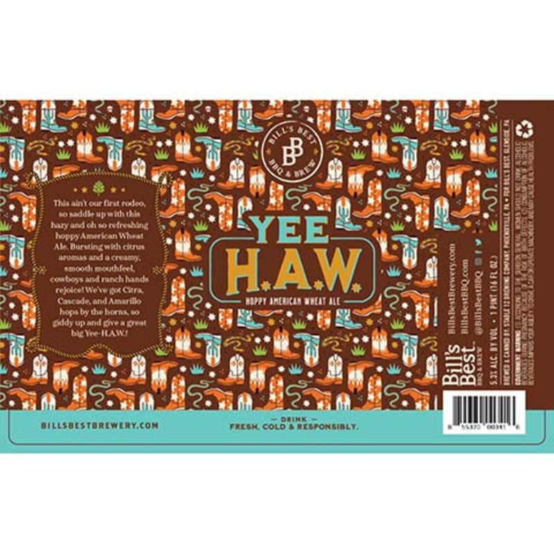 Bill's Best Yee Haw Happy American Wheat Ale 16OZ SINGLE CAN