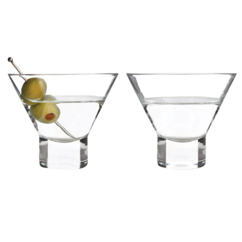 Heavy Base Stemless Martini Glasses [2-pack]