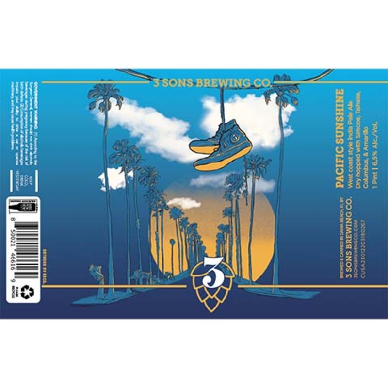 3 Sons Pacific Sunshine IPA 16OZ SINGLE CAN