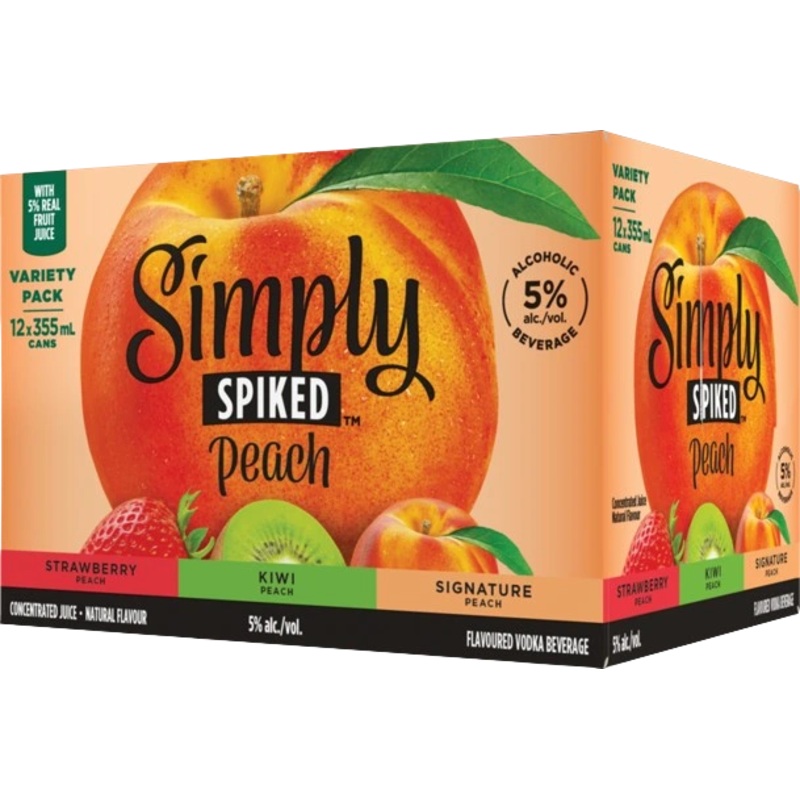 SIMPLY SPIKED PEACH VARIETY PACK 355ML 12PK CAN @ St. Albert [1051032] 4260 ml