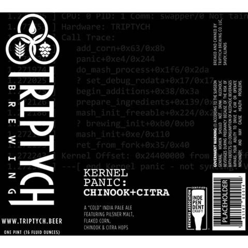 Triptych Kernel Panic: Chinook+Citra IPA 16OZ SINGLE CAN