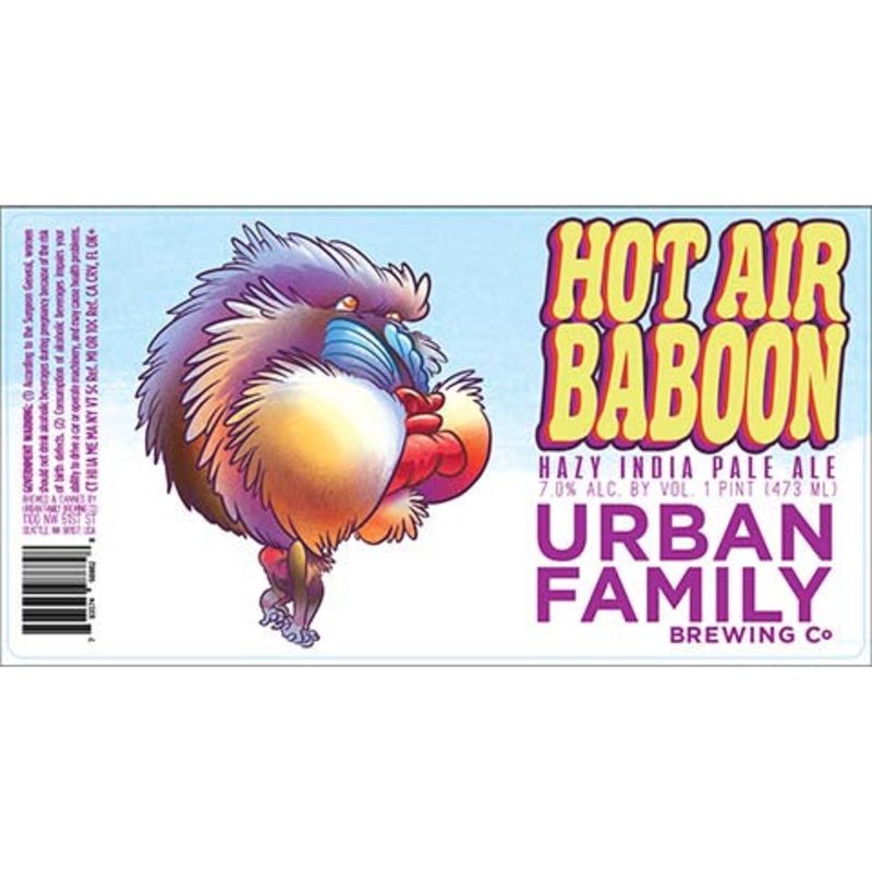 Urban Family Hot Air Baboon Hazy IPA 16OZ SINGLE CAN