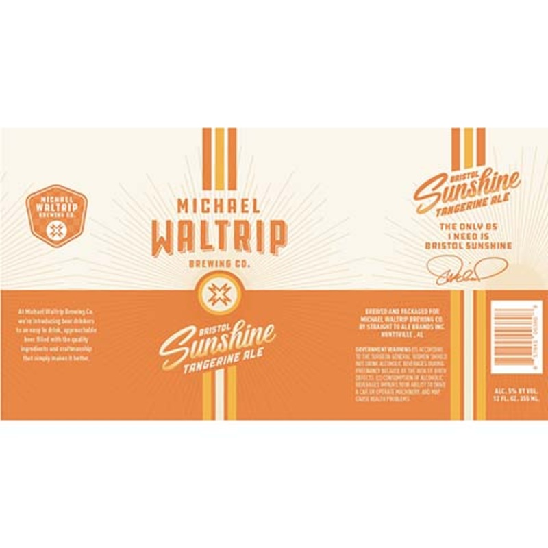 Michael Waltrip Bristol Sunshine Tangerine Ale 12OZ SINGLE CAN