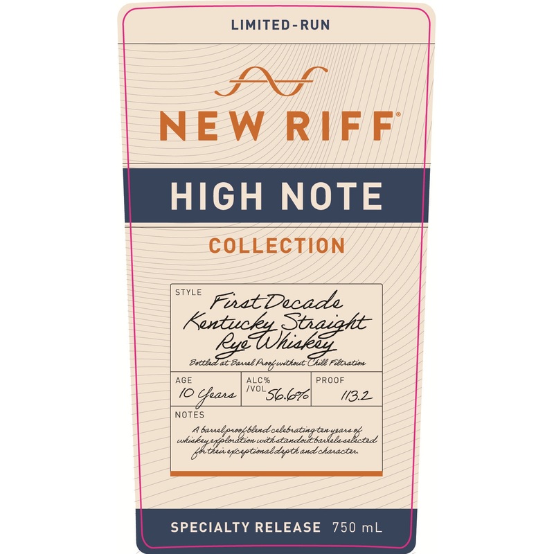 New Riff High Note First Decade Kentucky Straight Rye Whiskey 10 Year Barrel Proof