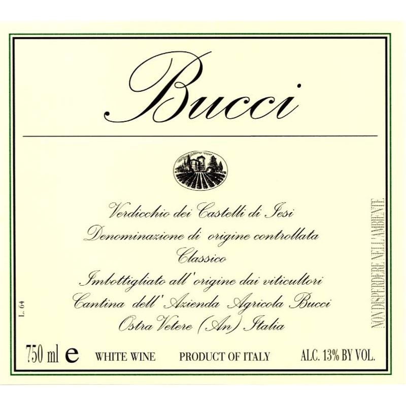 BUCCI VERDICCHIO CLASSICO DEI CAST DI JESI 2021 750 mL