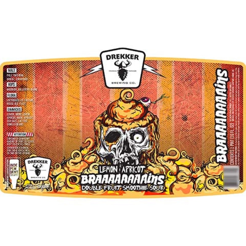 Drekker Lemon Fruit Braaaaaaaains Double Fruit Smoothie Sour 16OZ SINGLE CAN