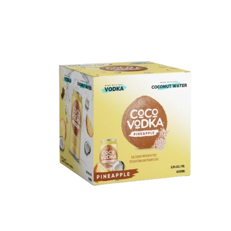 COCO VODKA PINEAPPLE 355ML 4PK CAN @ MacTaggart Ridge [1051887] 1420 ml