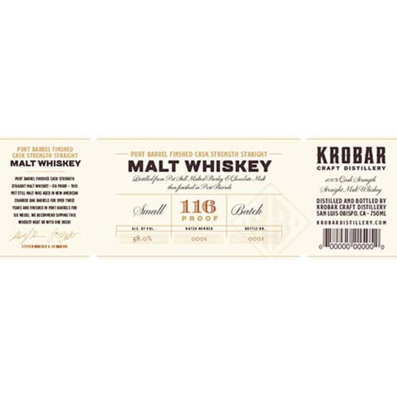 Krobar Port Barrel Cask Strength Straight Malt Whiskey 750ML BTL