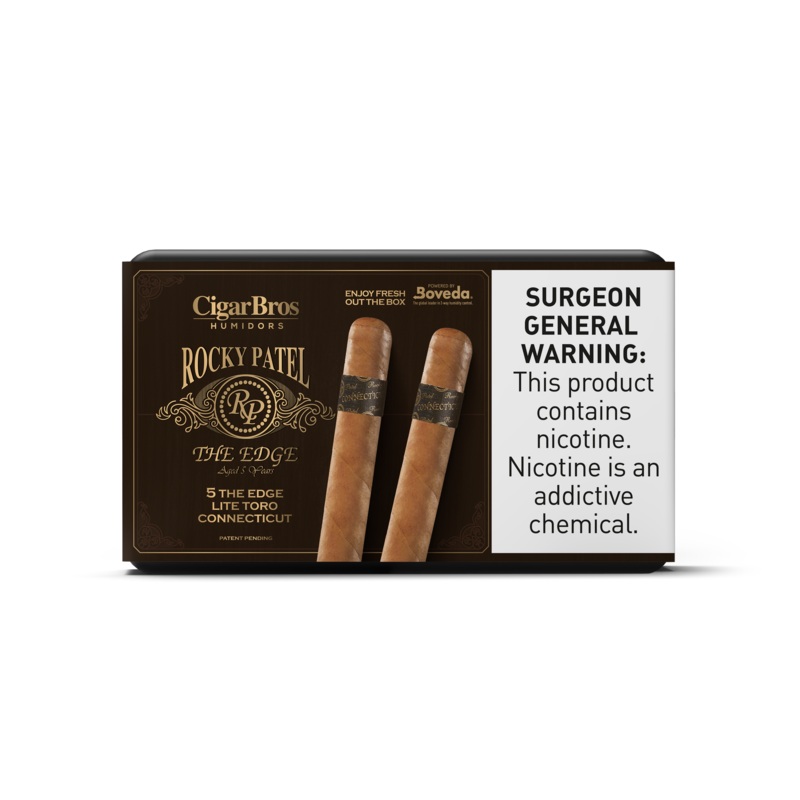 Rocky Patel Edge By CigarBros 5ct Rocky The Edge Toro Connecticut + 5% Discount + FREE Humidor