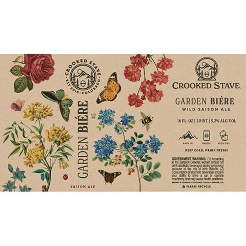 Crooked Stave Garden Biere Wild Saison Ale 16OZ SINGLE CAN
