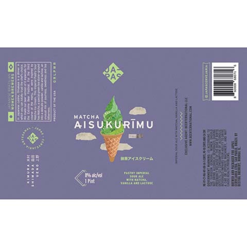 Japas Matcha Aisukurimu Pastry Imperial Sour Ale 16OZ SINGLE CAN