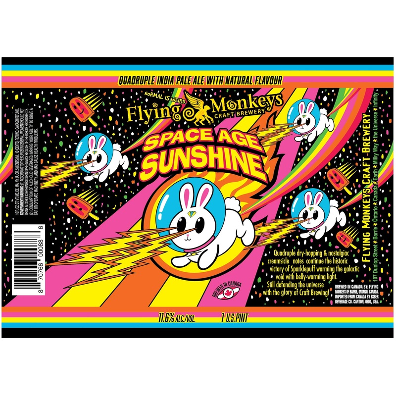 Flying Monkeys Space Age Sunshine Quadruple IPA 16OZ SINGLE CAN