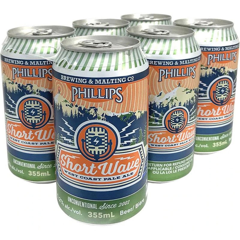 PHILLIPS SHORT WAVE WEST COAST PALE ALE 355ML 6PK CAN @ Windermere [1006224] 2130 ml