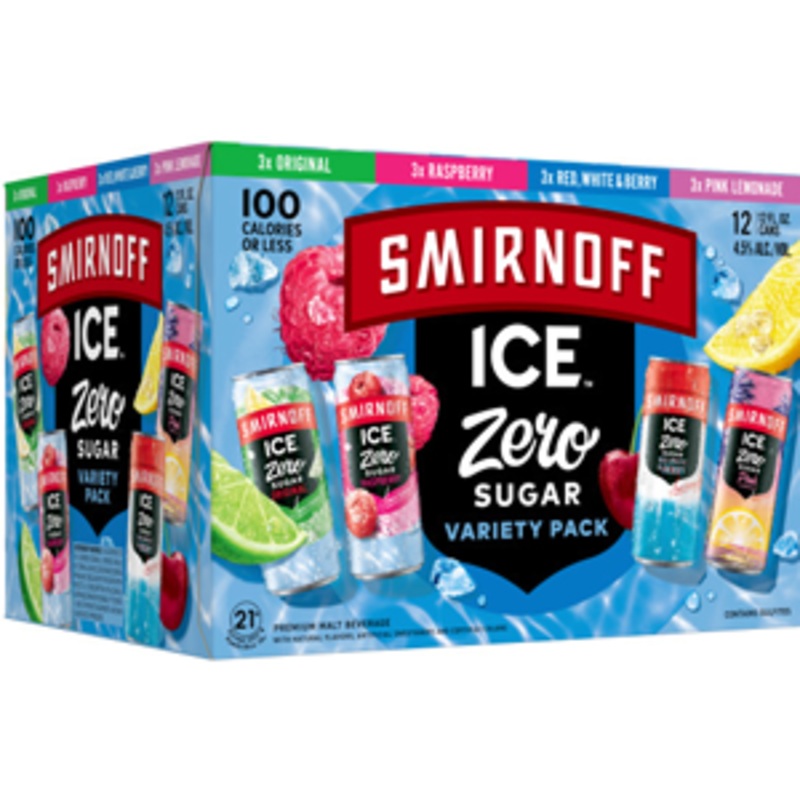 Smirnoff Ice Zero Sugar Variety 24 - 12oz Cans, 12 Pack