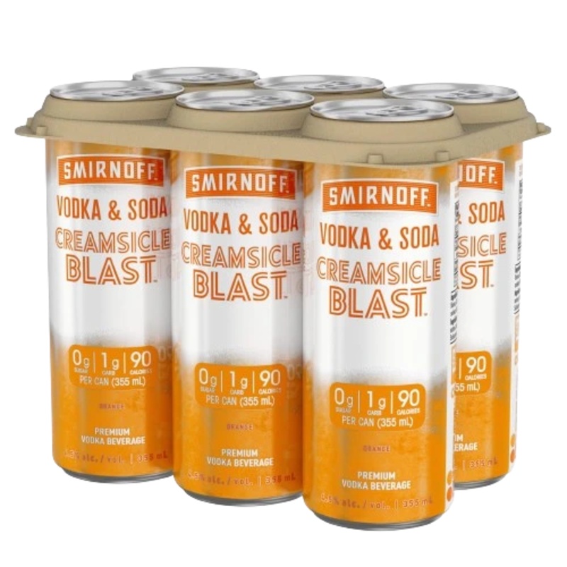 SMIRNOFF VODKA & SODA CREAMSICLE BLAST 355ML 6PK CAN @ MacTaggart Ridge [1051038] 2130 ml