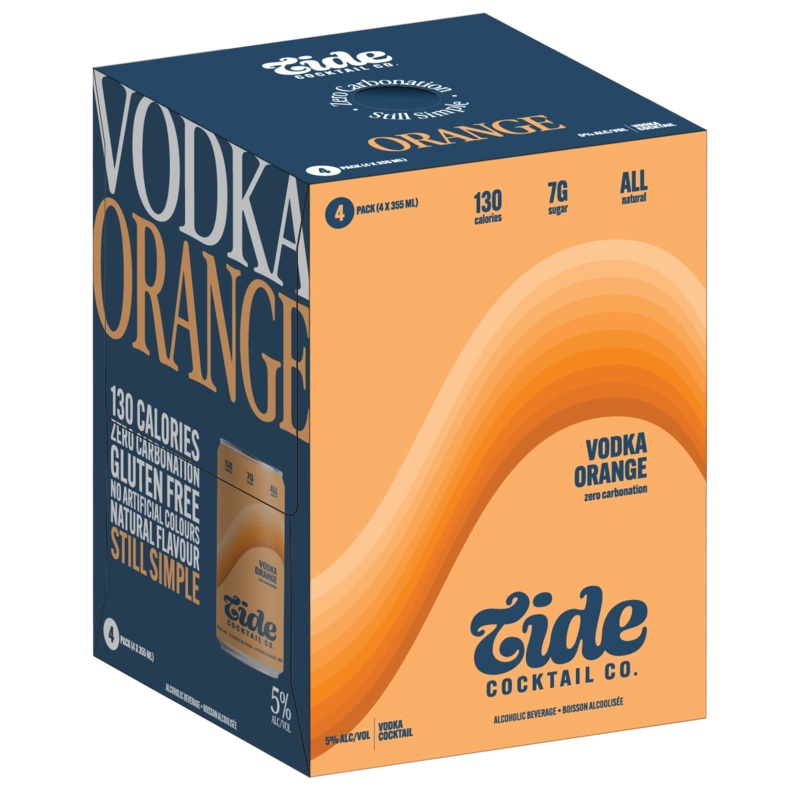 TIDE COCKTAIL VODKA ORANGE 355ML 4PK CAN @ Kelowna [1058862] 1420 ml