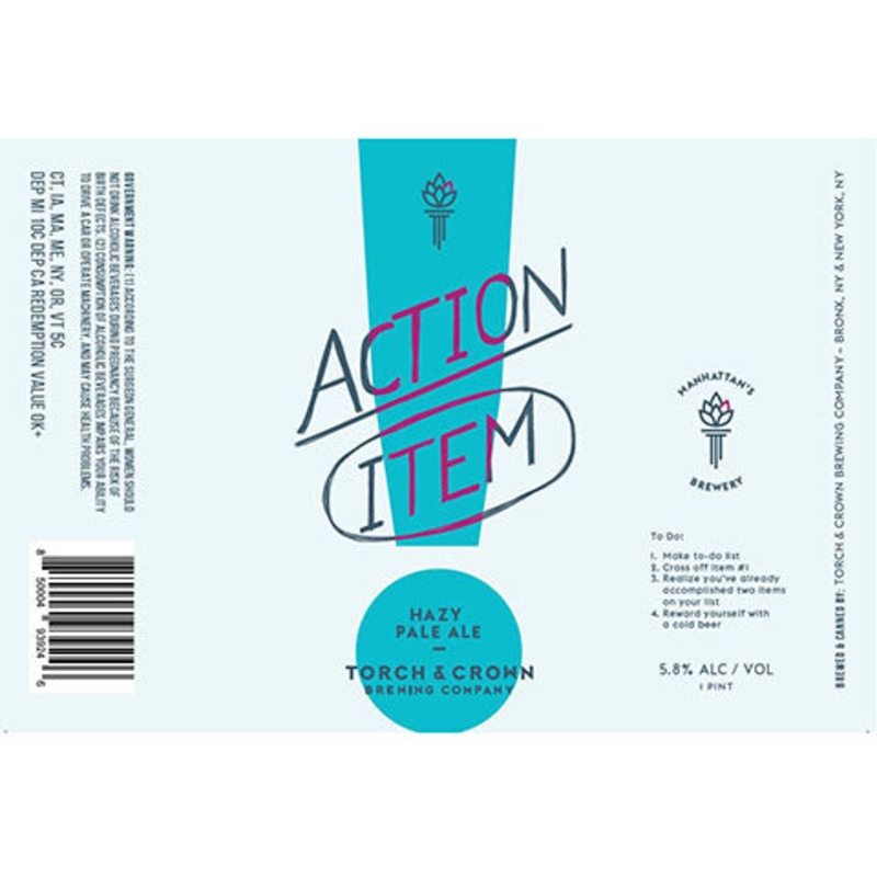 Torch & Crown Action Item Hazy Pale ALe 16OZ SINGLE CAN