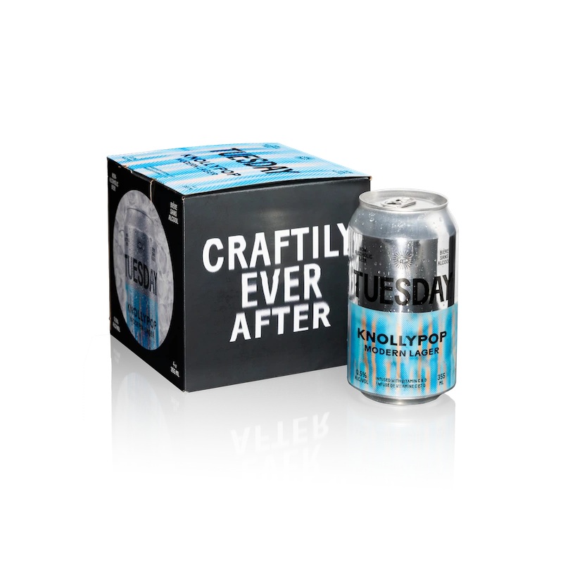 TUESDAY KNOLLYPOP NON ALC MODERN LAGER 355ML 4PK CAN @ Deerfoot City [1056159] 1420 ml