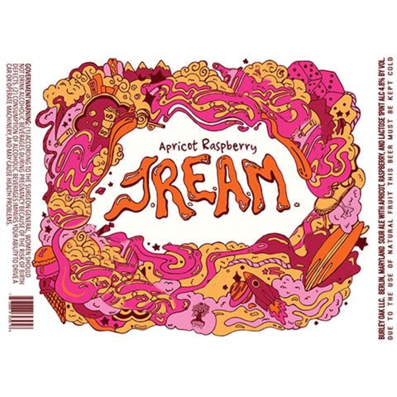 Burley Oak Apricot Raspberry JREAM Sour Ale 16OZ SINGLE CAN