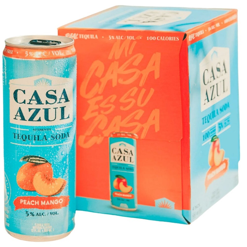 Casa Azul Peach Mango Tequila Soda 4PK