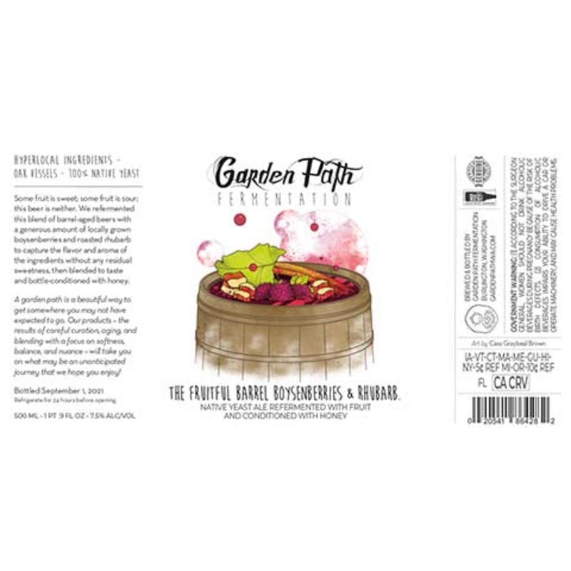 Garden Path Fermentation The Fruitful Barrel Boysenberries & Rhubarb 500ML BTL