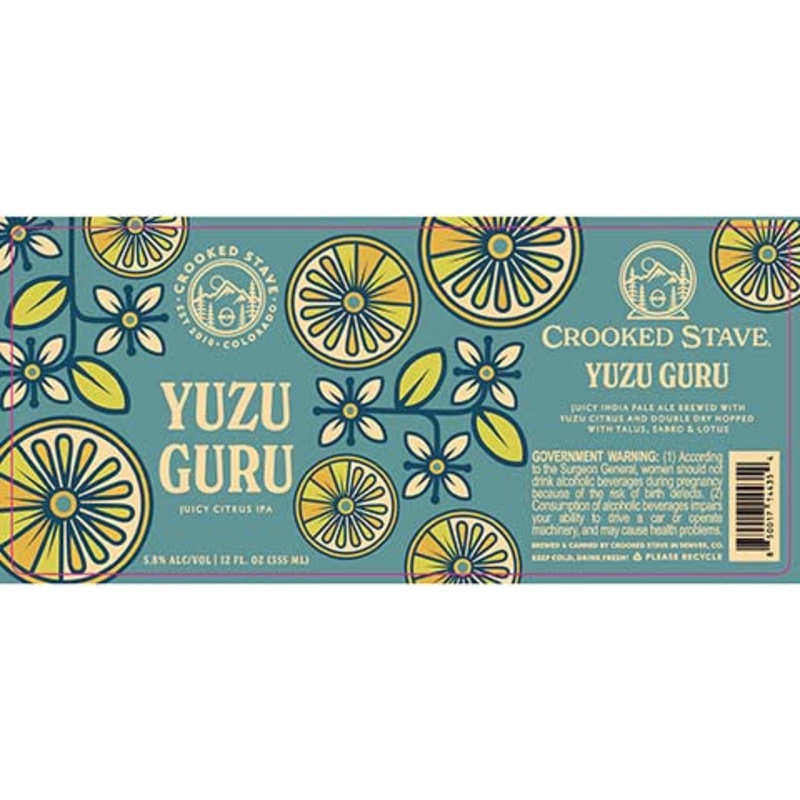 Crooked Stave Yuzu Guru Juicy Citrus IPA 12OZ SINGLE CAN