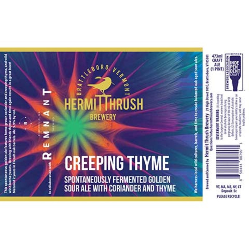 Hermit Thrush Creeping Thyme Golden Sour Ale 16OZ SINGLE CAN
