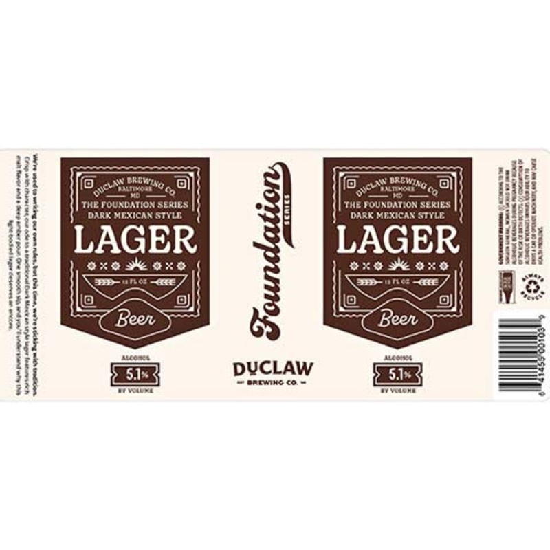 Duclaw The Foundation Series Dark Mexican Lager 12OZ SINGLE CAN