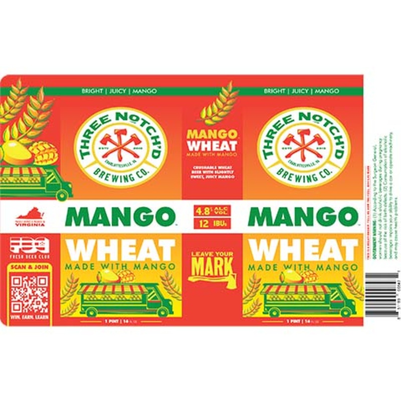 Three Notch'd Mango Wheat 12OZ SINGLE CAN